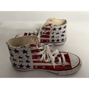 Converse All-Star Chuck Taylor USA High Top Red White Blue Size 4 Boys Junior